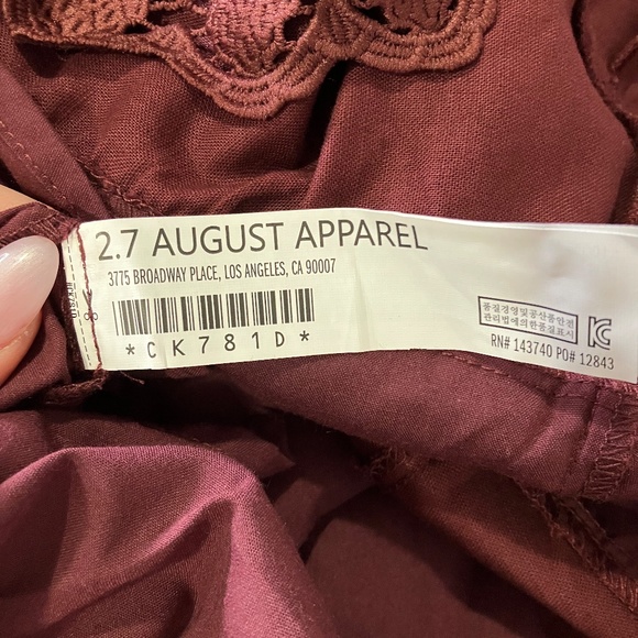2.7 August Apparel Mini Dress - Burgundy - Picture 6 of 7